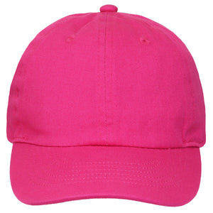 Kids Baseball Cap Cotton Adjustable Size - Hot Pink