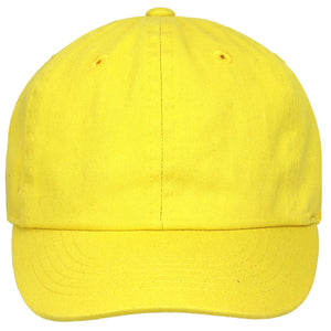 Kids Baseball Cap Cotton Adjustable Size - Yellow