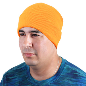 Knitted Beanie Hat - Gold