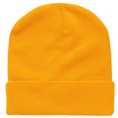 Knitted Beanie Hat - Gold