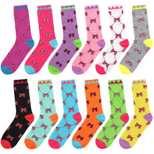 Load image into Gallery viewer, 12-Pack Women&#39;s Crew Socks - Bowknot