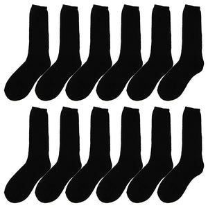12-Pack Women's Crew Socks Black