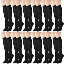 Load image into Gallery viewer, 12 Pairs Women Knee High Over the Calf Socks - Black