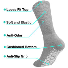 Load image into Gallery viewer, Men Women Anti Slip Grip Non Skid Crew Cotton Diabetic Socks For Home Hospital 6-Pairs