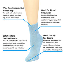 Load image into Gallery viewer, Falari Women Diabetic Socks Diabetes Edema and Circulatory Loose Fitting Cotton Quarter Socks - 6 Pairs Assorted
