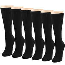 Load image into Gallery viewer, Falari Women Diabetic Socks Diabetes Edema and Circulatory Loose Fitting Cotton Crew Socks - 6 Pairs Black