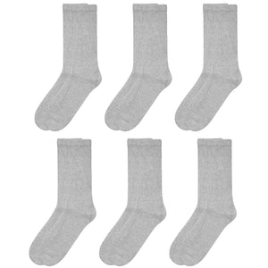 Falari Women Diabetic Socks Diabetes Edema and Circulatory Loose Fitting Cotton Crew Socks - 6 Pairs Gray