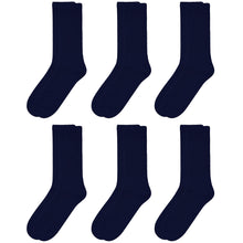 Load image into Gallery viewer, Falari Women Diabetic Socks Diabetes Edema and Circulatory Loose Fitting Cotton Crew Socks - 6 Pairs Navy