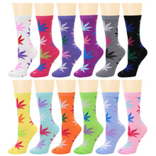 Load image into Gallery viewer, 12-Pack Women&#39;s Crew Socks Leaves