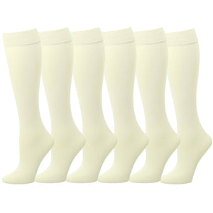 6 Pairs Women Trouser Socks Stretchy Spandex Opaque Knee High