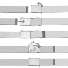 Load image into Gallery viewer, Web Belt Fully Adjustable Cut to Fit Golf Belt Flip Top Silver Buckle
