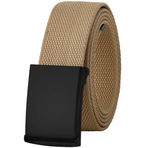 Canvas Web Belt Fully Adjustable Cut to Fit Golf Belt Flip Top Black Buckle