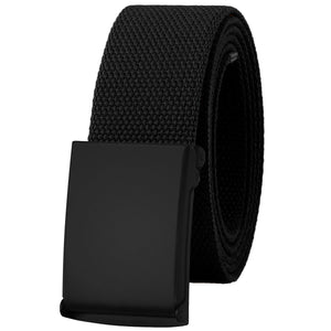Canvas Web Belt Fully Adjustable Cut to Fit Golf Belt Flip Top Black Buckle