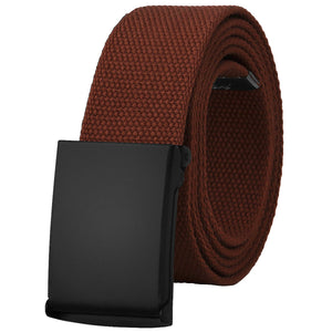 Canvas Web Belt Fully Adjustable Cut to Fit Golf Belt Flip Top Black Buckle
