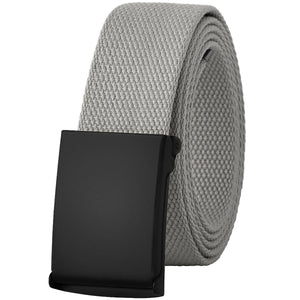 Canvas Web Belt Fully Adjustable Cut to Fit Golf Belt Flip Top Black Buckle