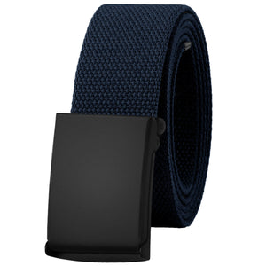 Canvas Web Belt Fully Adjustable Cut to Fit Golf Belt Flip Top Black Buckle
