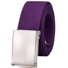 Load image into Gallery viewer, Web Belt Fully Adjustable Cut to Fit Golf Belt Flip Top Silver Buckle