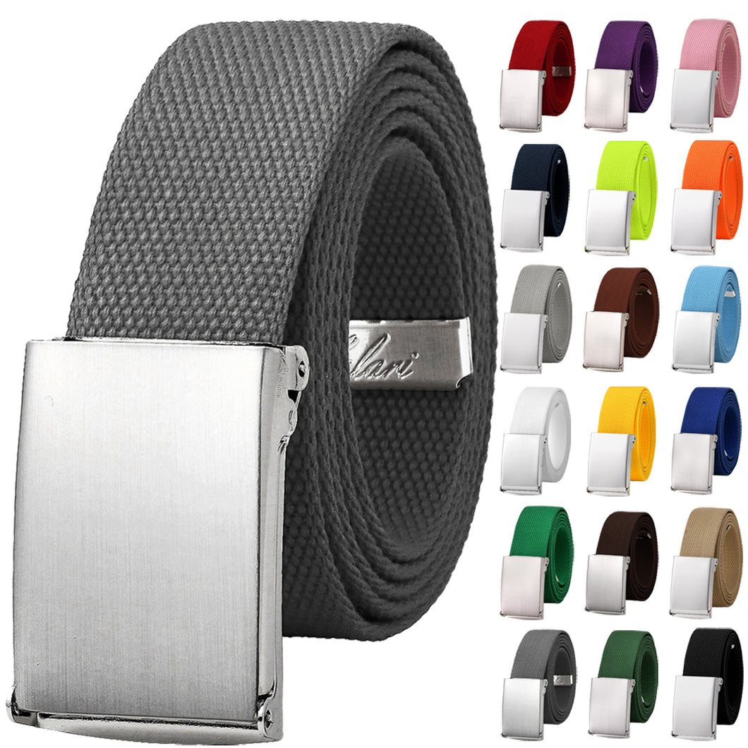 Web Belt Fully Adjustable Cut to Fit Golf Belt Flip Top Silver Buckle