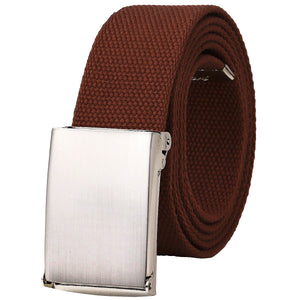 Web Belt Fully Adjustable Cut to Fit Golf Belt Flip Top Silver Buckle