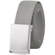 Load image into Gallery viewer, Web Belt Fully Adjustable Cut to Fit Golf Belt Flip Top Silver Buckle