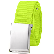 Load image into Gallery viewer, Web Belt Fully Adjustable Cut to Fit Golf Belt Flip Top Silver Buckle