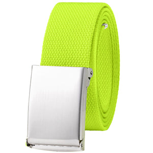 Web Belt Fully Adjustable Cut to Fit Golf Belt Flip Top Silver Buckle