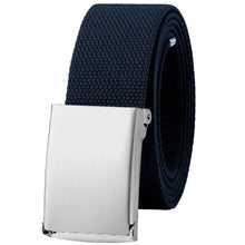 Load image into Gallery viewer, Web Belt Fully Adjustable Cut to Fit Golf Belt Flip Top Silver Buckle