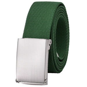 Web Belt Fully Adjustable Cut to Fit Golf Belt Flip Top Silver Buckle