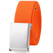 Load image into Gallery viewer, Web Belt Fully Adjustable Cut to Fit Golf Belt Flip Top Silver Buckle