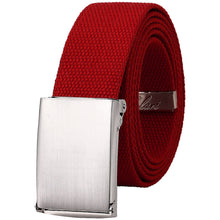 Load image into Gallery viewer, Web Belt Fully Adjustable Cut to Fit Golf Belt Flip Top Silver Buckle