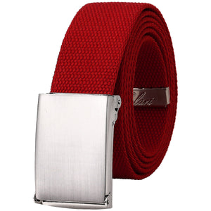 Web Belt Fully Adjustable Cut to Fit Golf Belt Flip Top Silver Buckle