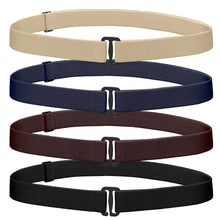 Load image into Gallery viewer, 4 Pieces Women Stretch Belt Invisible No Show Waist Belt with Flat Buckle