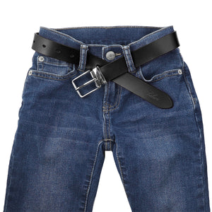 Falari Kids Leather Belts for Boys All Occasion 1" Trim to Fit - One Piece Leather Cutting