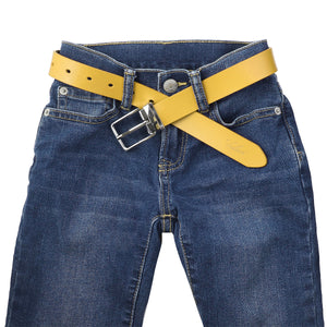 Falari Kids Leather Belts for Boys All Occasion 1" Trim to Fit - One Piece Leather Cutting