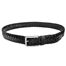 Load image into Gallery viewer, Men&#39;s Leather Braided Belt Stainless Steel Buckle 35mm