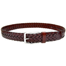 Load image into Gallery viewer, Men&#39;s Leather Braided Belt Stainless Steel Buckle 35mm