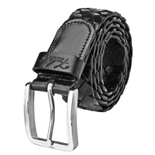 Load image into Gallery viewer, Men&#39;s Leather Braided Belt Stainless Steel Buckle 35mm