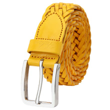 Load image into Gallery viewer, Men&#39;s Leather Braided Belt Stainless Steel Buckle 35mm 9007