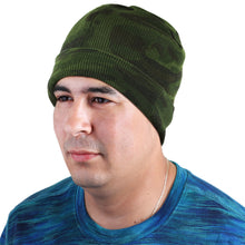 Load image into Gallery viewer, Knitted Beanie Hat - Green Camouflage