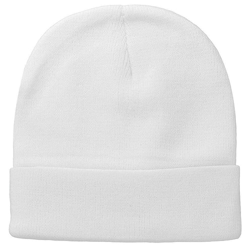 Knitted Beanie Hat - White