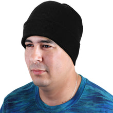 Load image into Gallery viewer, Knitted Beanie Hat - Black