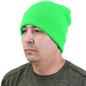 Knitted Beanie Hat - Light Green
